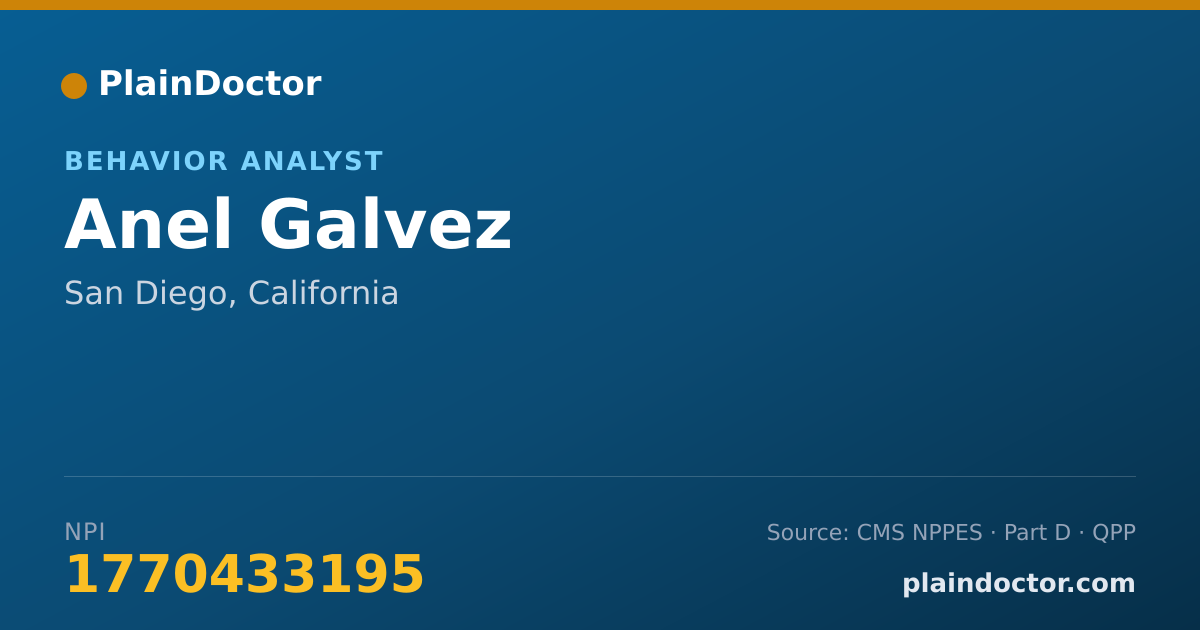Shareable card for Anel Galvez - Behavior Analyst, San Diego, CA