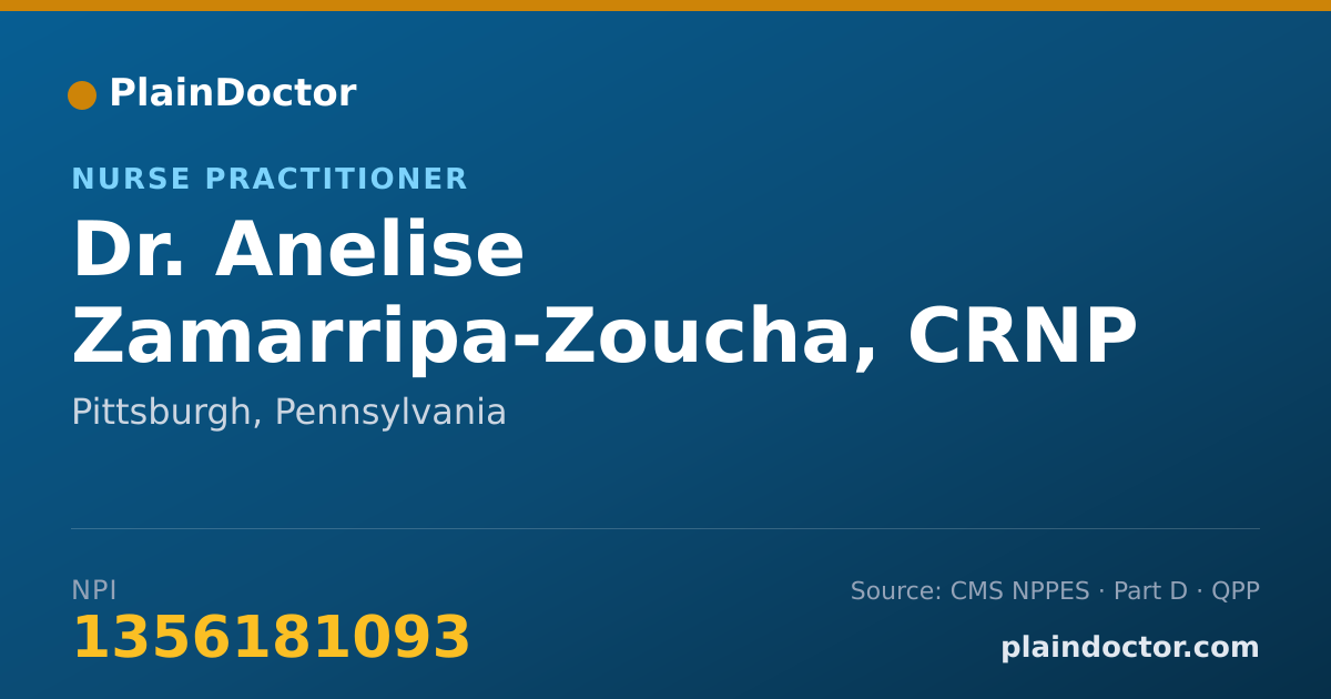 Shareable card for Anelise Zamarripa-Zoucha, CRNP - Nurse Practitioner, Pittsburgh, PA
