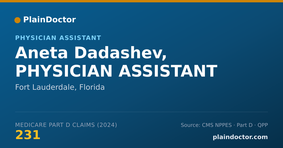 Shareable card for Aneta Dadashev, PHYSICIAN ASSISTANT - Physician Assistant, Fort Lauderdale, FL