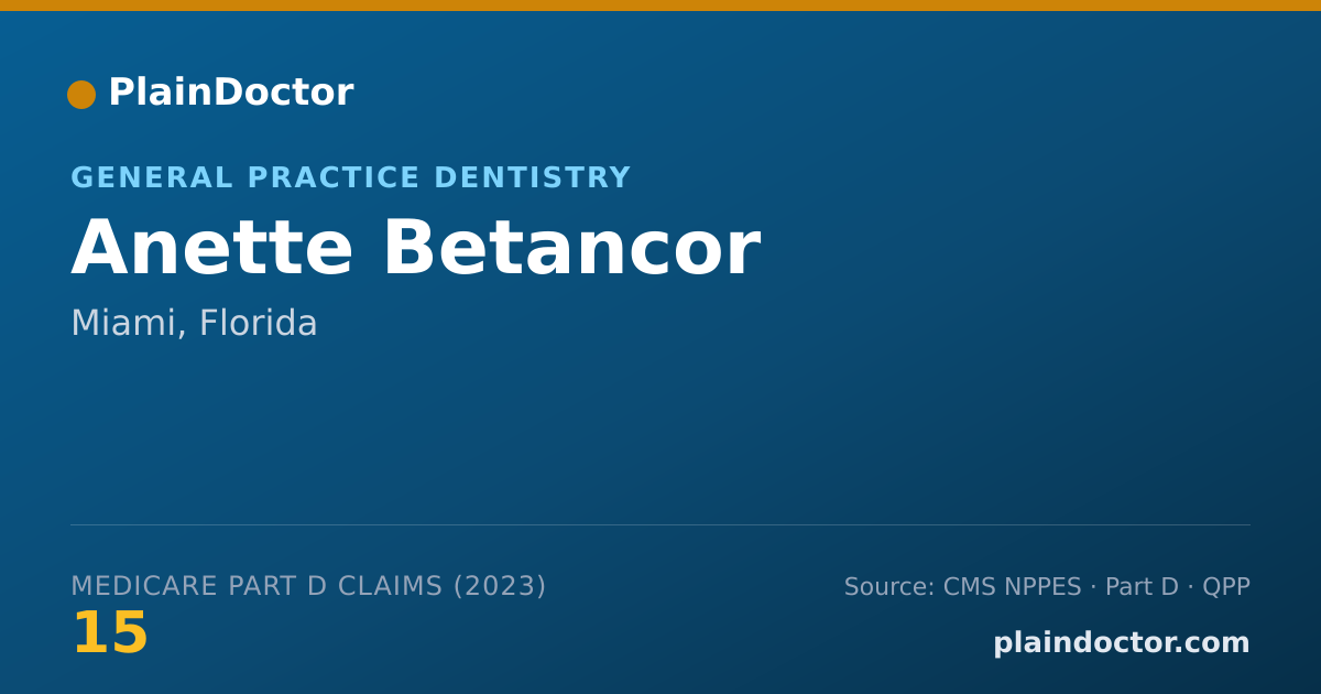 Shareable card for Anette Betancor - General Practice Dentistry, Miami, FL