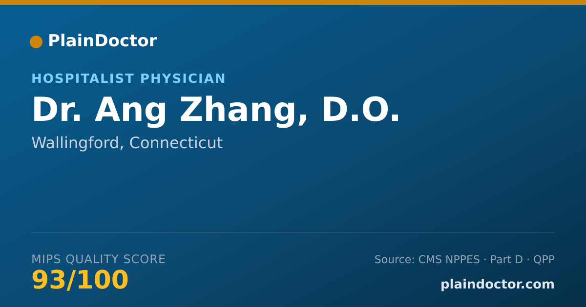 Shareable card for Ang Zhang, D.O. - Hospitalist Physician, Wallingford, CT