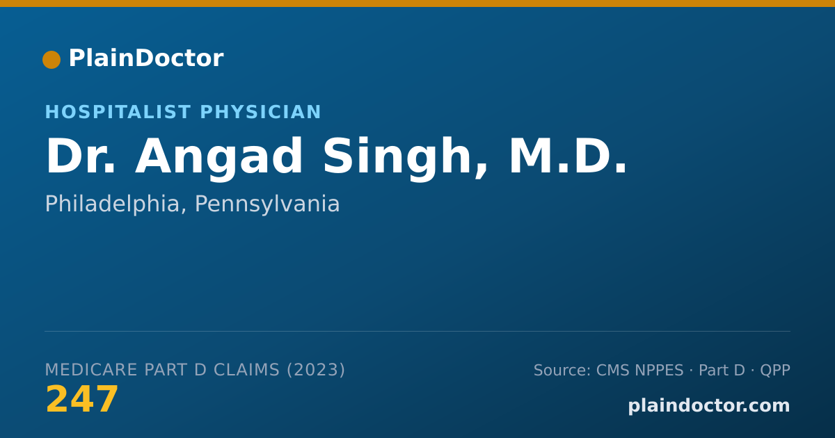 Shareable card for Angad Singh, M.D. - Hospitalist Physician, Philadelphia, PA