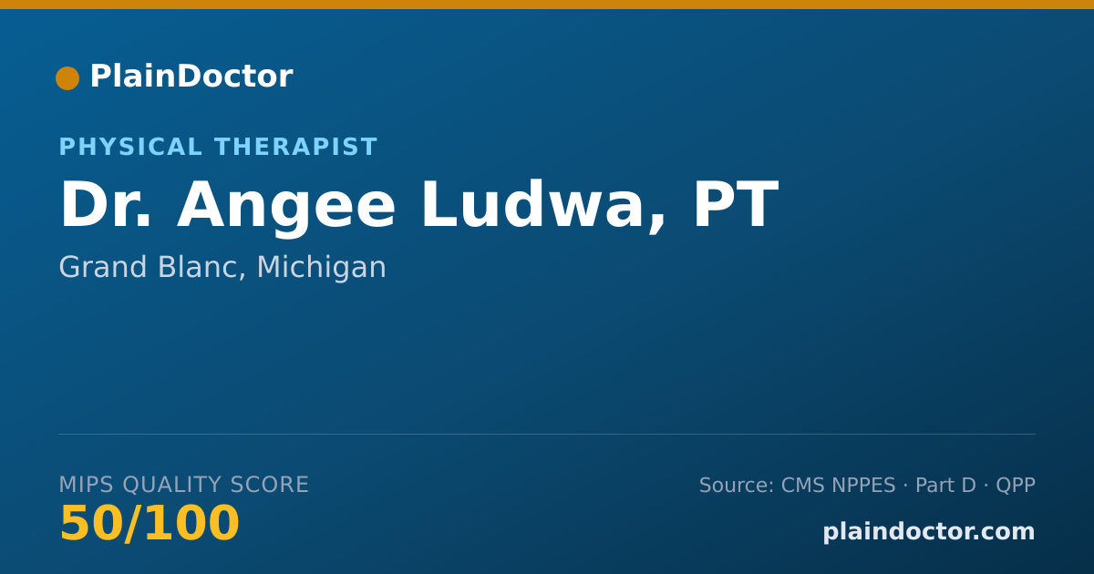 Shareable card for Angee Ludwa, PT - Physical Therapist, Grand Blanc, MI