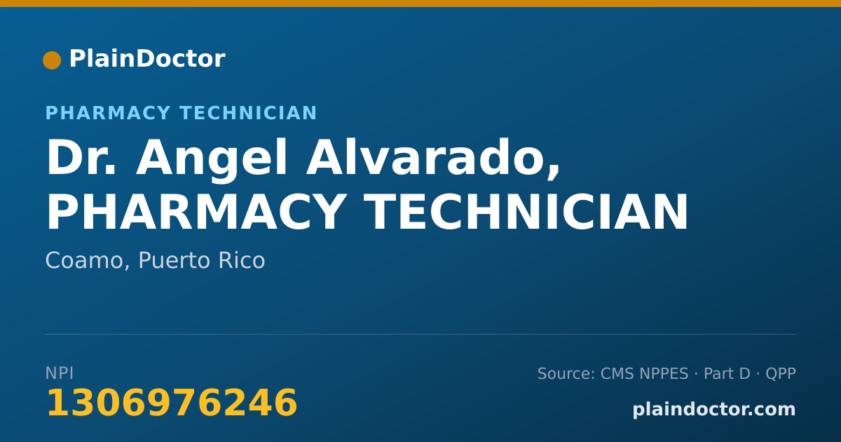 Shareable card for Angel Alvarado, PHARMACY TECHNICIAN - Pharmacy Technician, Coamo, PR