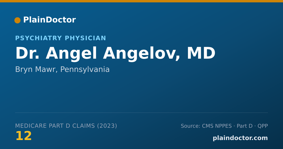 Shareable card for Angel Angelov, MD - Psychiatry Physician, Bryn Mawr, PA