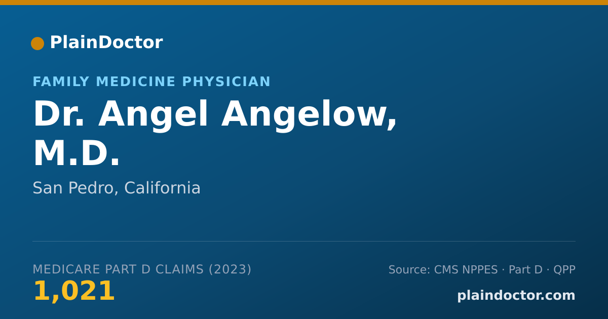 Shareable card for Angel Angelow, M.D. - Family Medicine Physician, San Pedro, CA