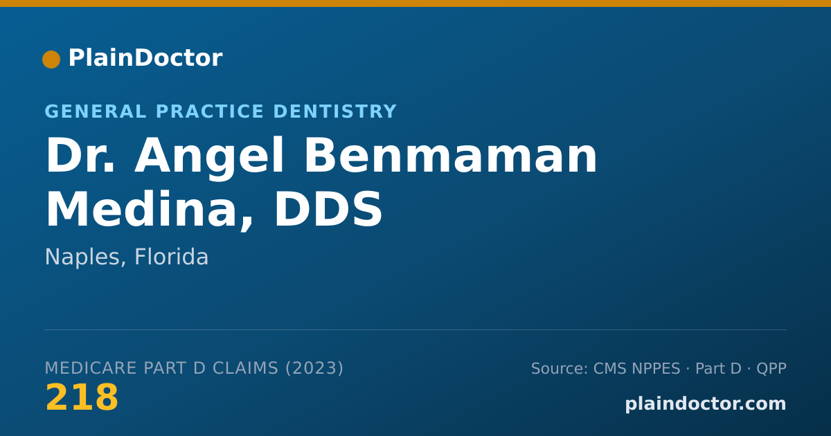 Shareable card for Angel Benmaman Medina, DDS - General Practice Dentistry, Naples, FL