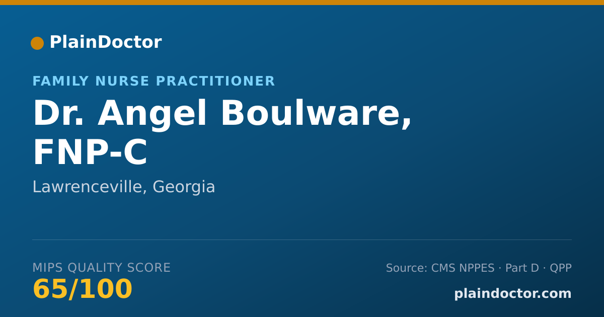 Shareable card for Angel Boulware, FNP-C - Family Nurse Practitioner, Lawrenceville, GA