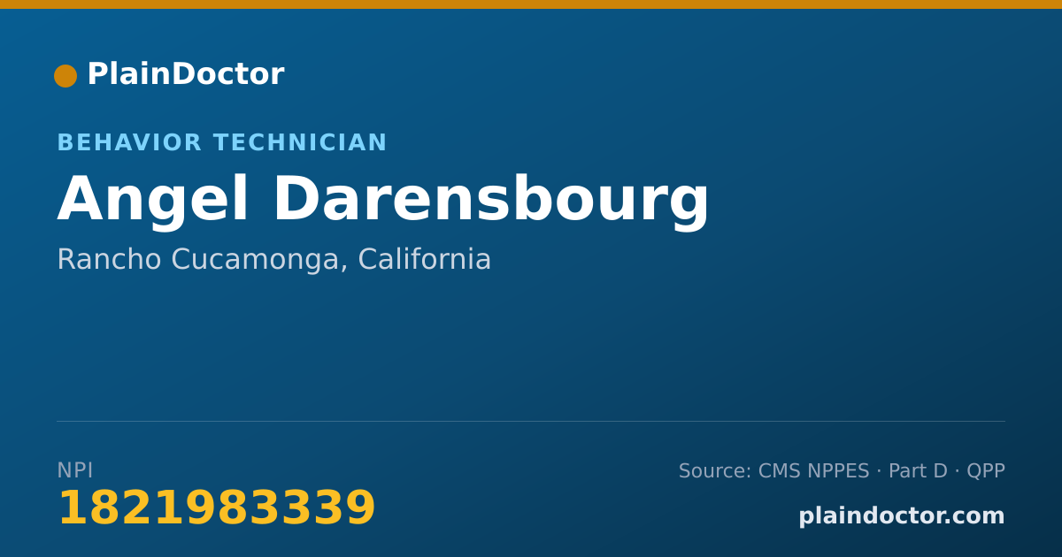 Shareable card for Angel Darensbourg - Behavior Technician, Rancho Cucamonga, CA