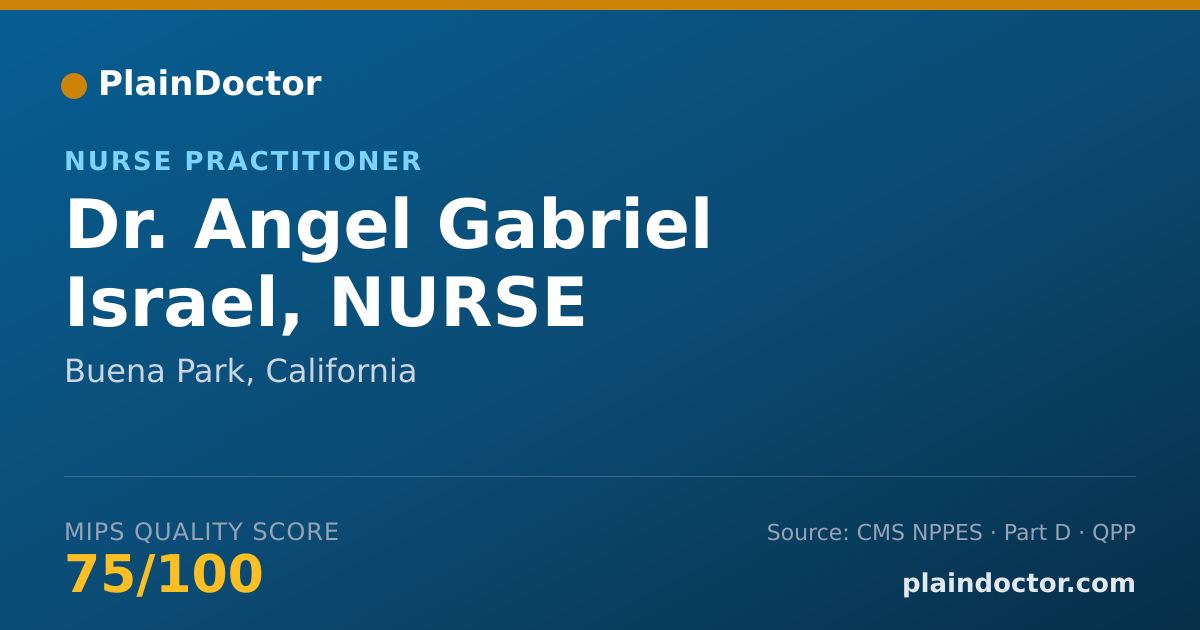 Shareable card for Angel Gabriel Israel, NURSE PRACTITIONER - Nurse Practitioner, Buena Park, CA