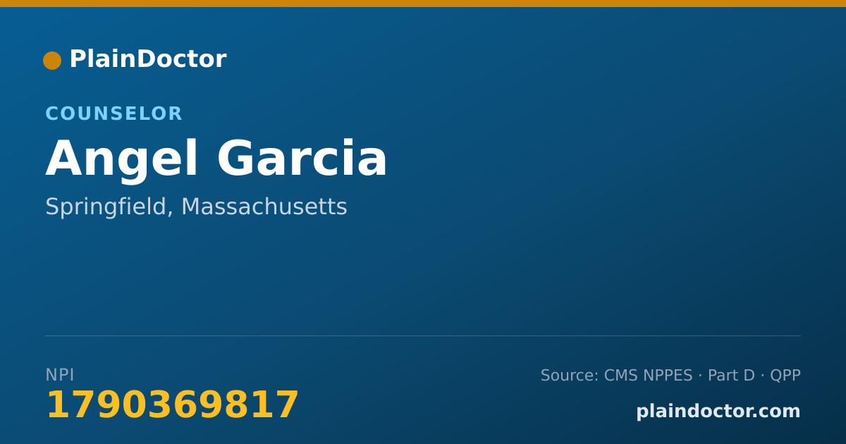 Shareable card for Angel Garcia - Counselor, Springfield, MA