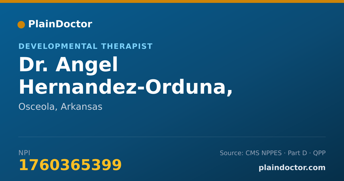 Shareable card for Angel Hernandez-Orduna, M.S., ED - Developmental Therapist, Osceola, AR