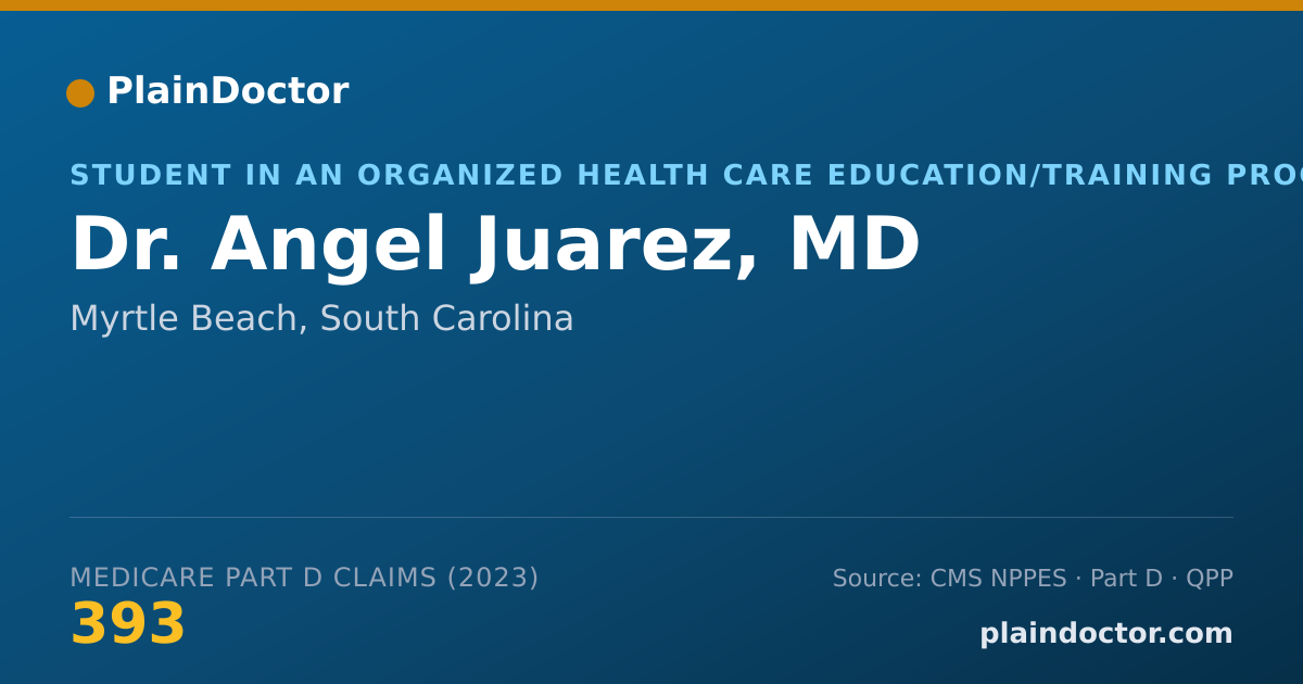 Shareable card for Angel Juarez, MD - Student in an Organized Health Care Education/Training Program, Myrtle Beach, SC