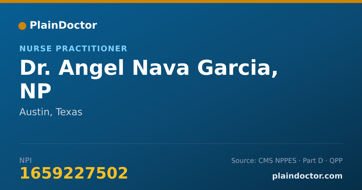Shareable card for Angel Nava Garcia, NP - Nurse Practitioner, Austin, TX