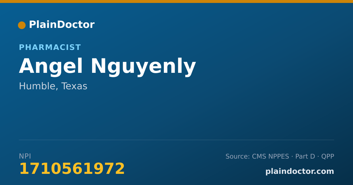 Shareable card for Angel Nguyenly - Pharmacist, Humble, TX