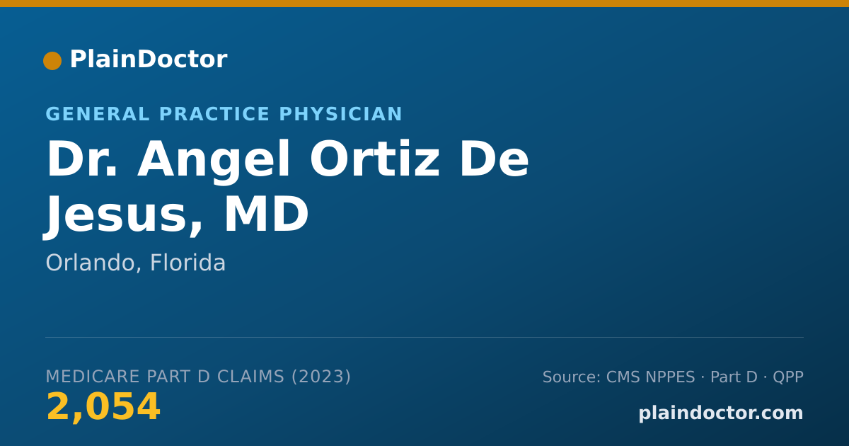 Shareable card for Angel Ortiz De Jesus, MD - General Practice Physician, Orlando, FL