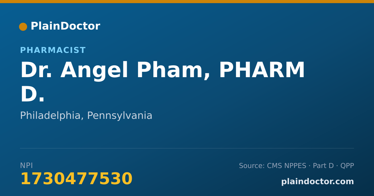 Shareable card for Angel Pham, PHARM D. - Pharmacist, Philadelphia, PA
