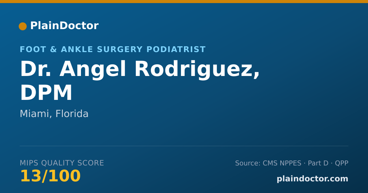 Shareable card for Angel Rodriguez, DPM - Foot & Ankle Surgery Podiatrist, Miami, FL