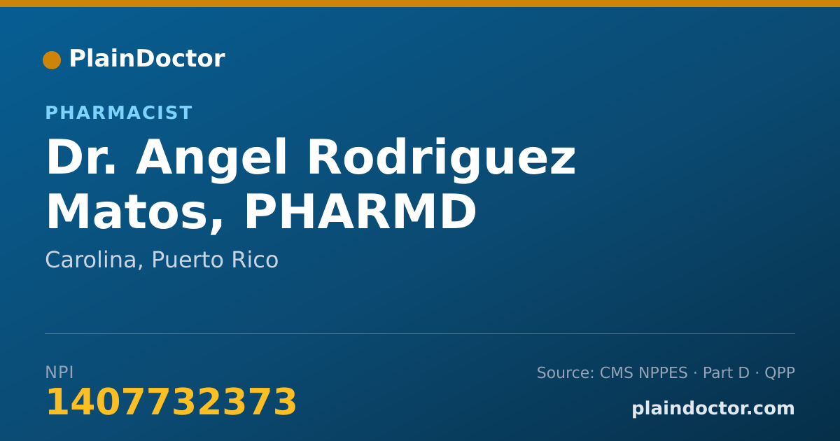 Shareable card for Angel Rodriguez Matos, PHARMD - Pharmacist, Carolina, PR