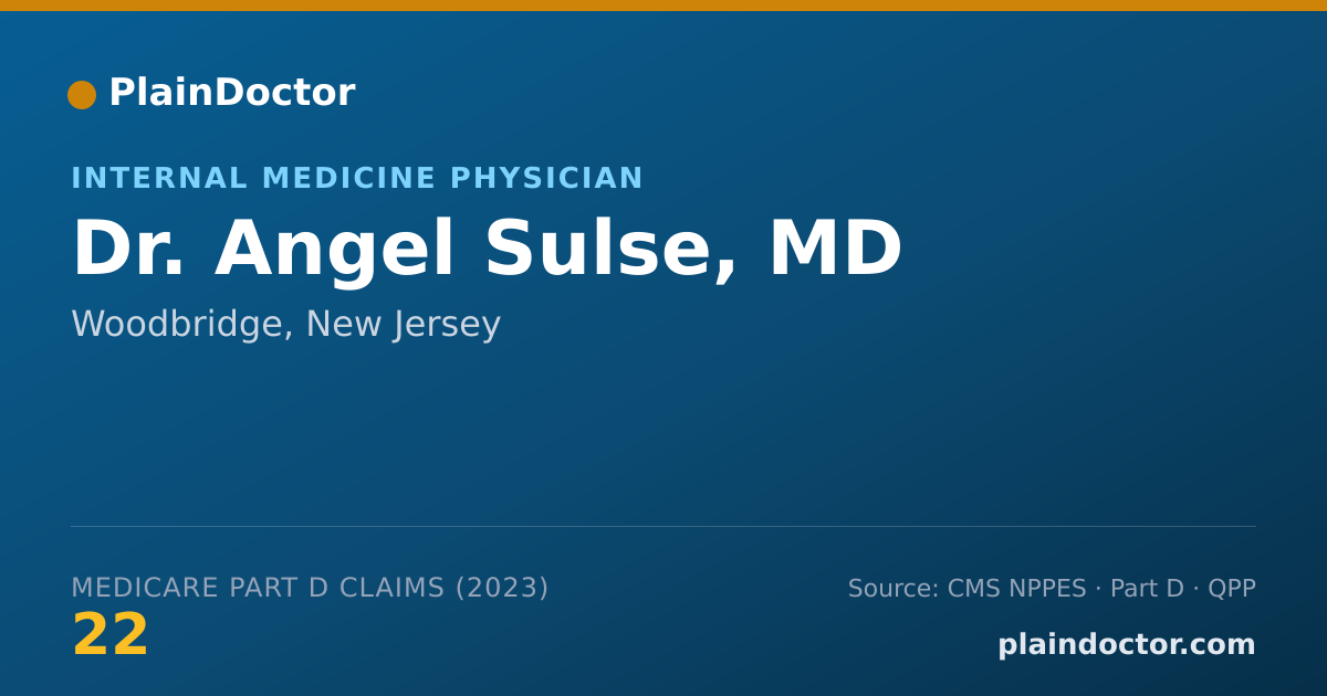 Shareable card for Angel Sulse, MD - Internal Medicine Physician, Woodbridge, NJ