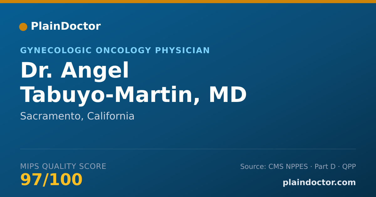 Shareable card for Angel Tabuyo-Martin, MD - Gynecologic Oncology Physician, Sacramento, CA
