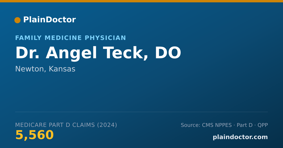 Shareable card for Angel Teck, DO - Family Medicine Physician, Newton, KS