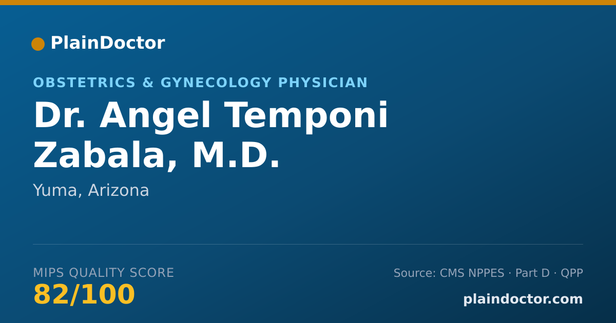 Shareable card for Angel Temponi Zabala, M.D. - Obstetrics & Gynecology Physician, Yuma, AZ