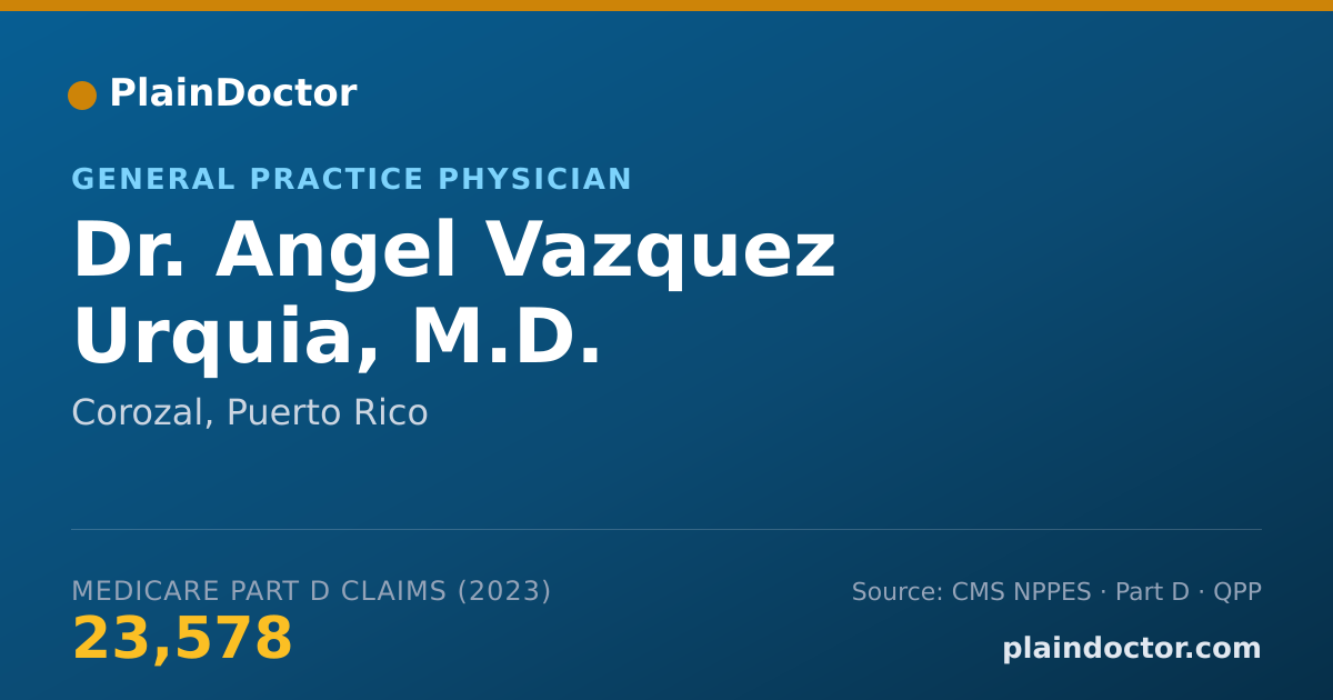 Shareable card for Angel Vazquez Urquia, M.D. - General Practice Physician, Corozal, PR
