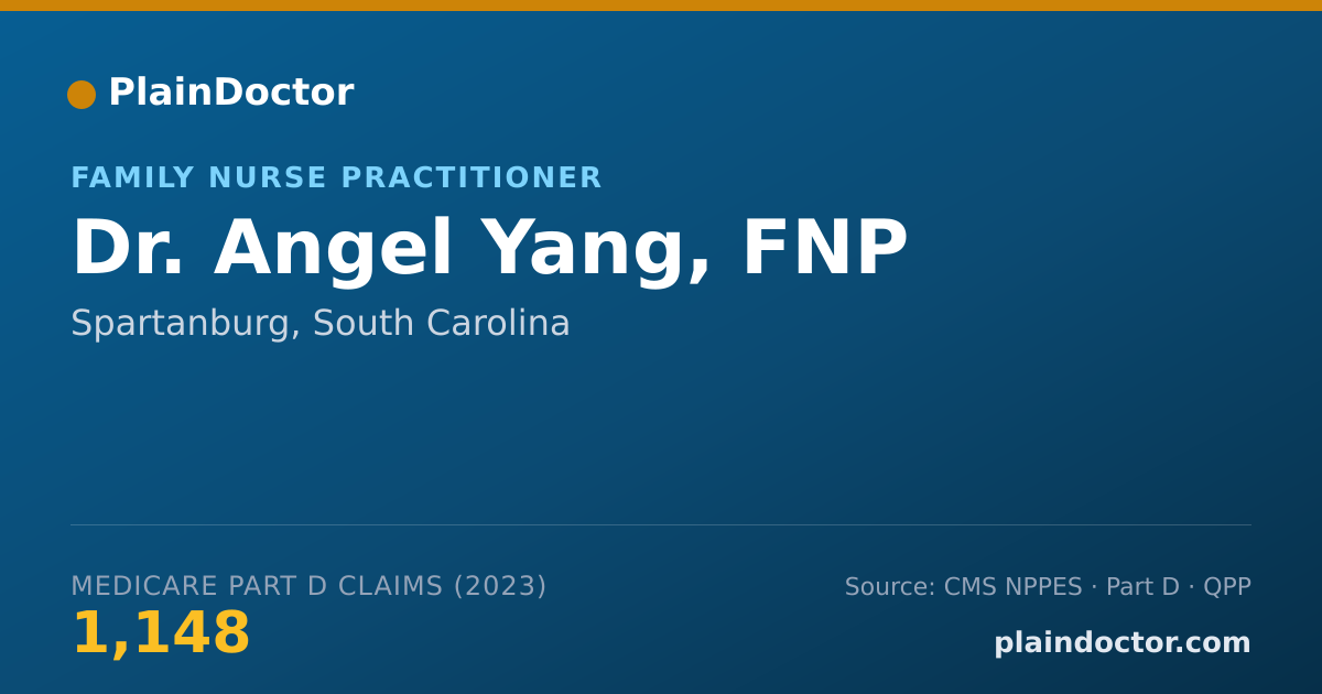 Shareable card for Angel Yang, FNP - Family Nurse Practitioner, Spartanburg, SC