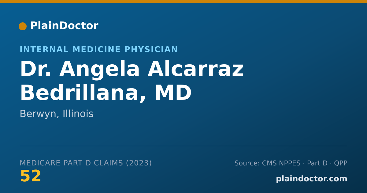 Shareable card for Angela Alcarraz Bedrillana, MD - Internal Medicine Physician, Berwyn, IL