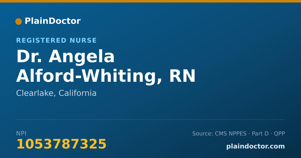 Shareable card for Angela Alford-Whiting, RN - Registered Nurse, Clearlake, CA