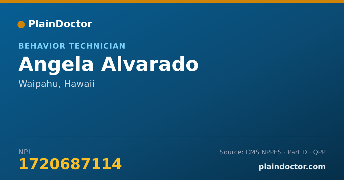 Shareable card for Angela Alvarado - Behavior Technician, Waipahu, HI