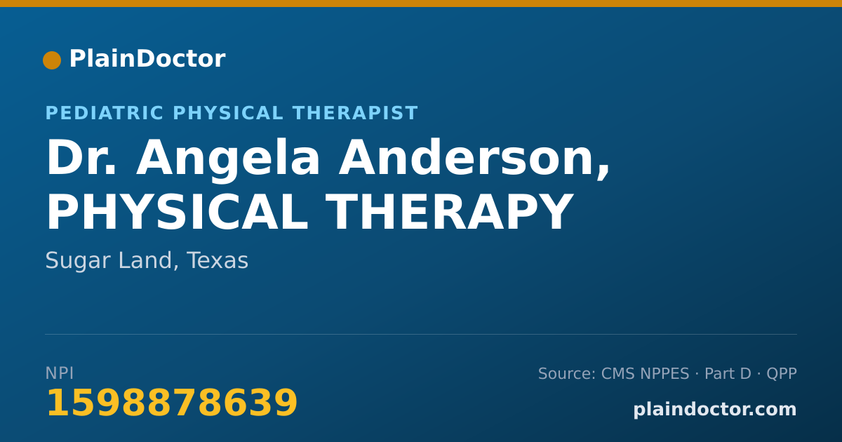 Shareable card for Angela Anderson, PHYSICAL THERAPY - Pediatric Physical Therapist, Sugar Land, TX