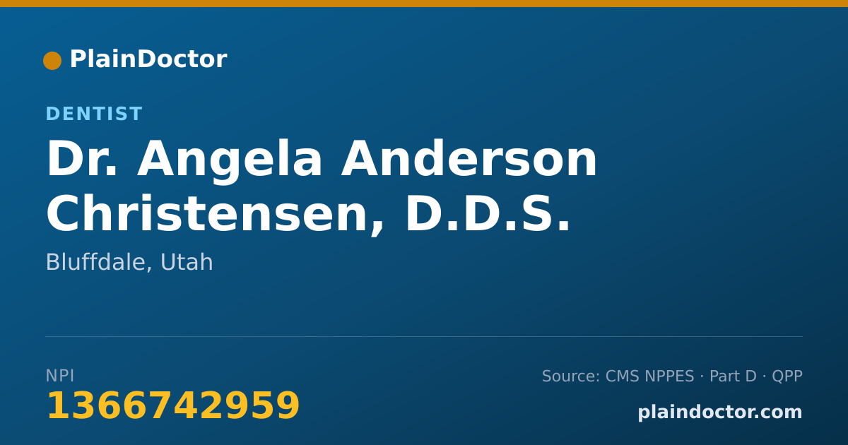Shareable card for Angela Anderson Christensen, D.D.S. - Dentist, Bluffdale, UT