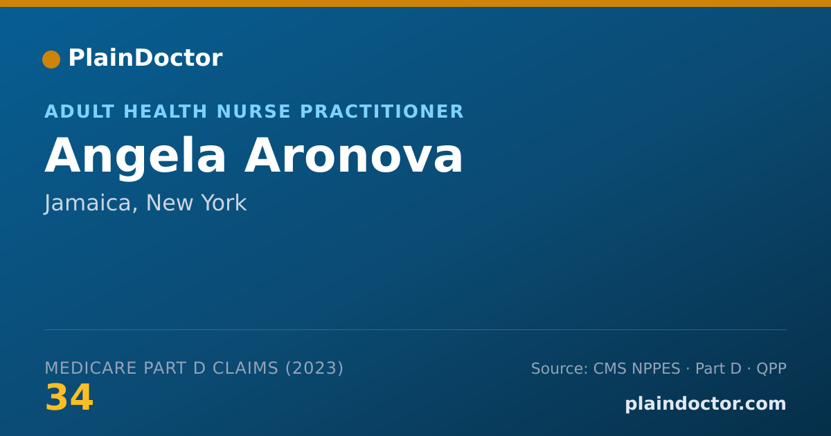 Shareable card for Angela Aronova - Adult Health Nurse Practitioner, Jamaica, NY