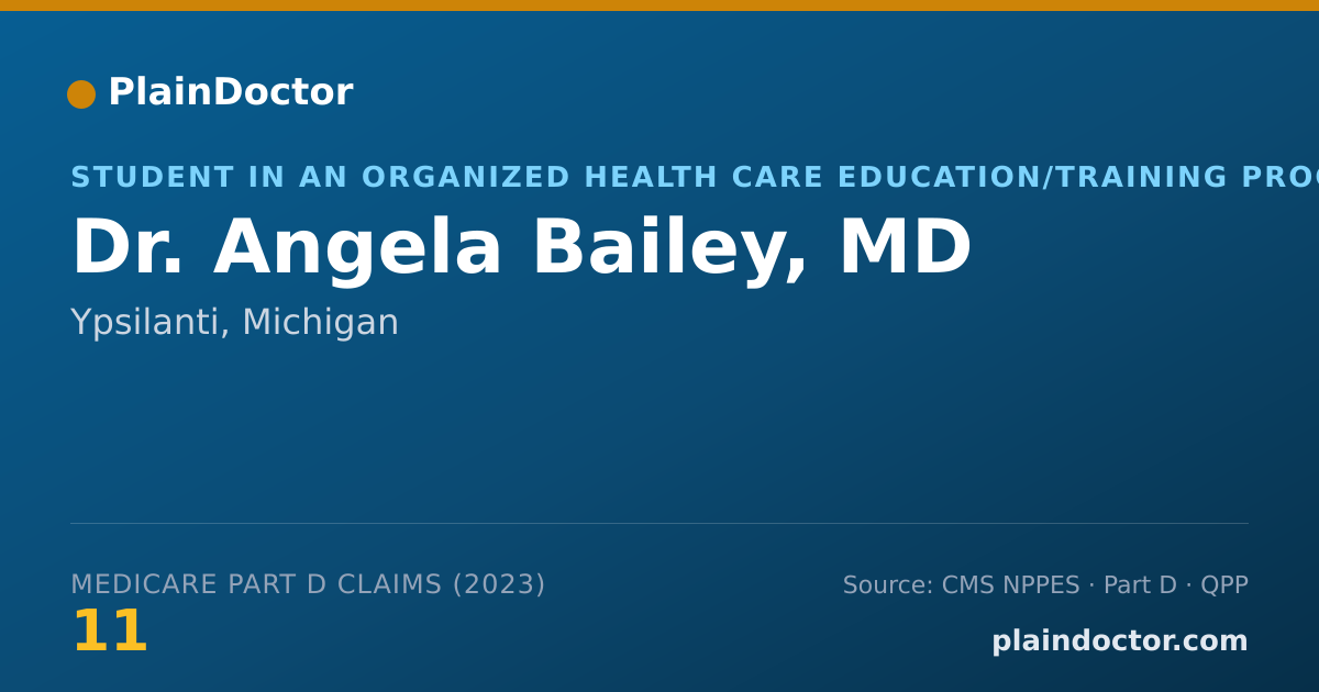 Shareable card for Angela Bailey, MD - Student in an Organized Health Care Education/Training Program, Ypsilanti, MI