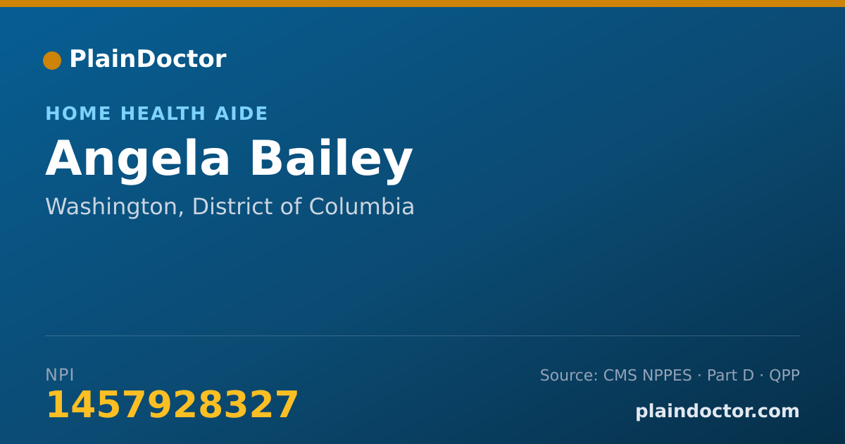 Shareable card for Angela Bailey - Home Health Aide, Washington, DC