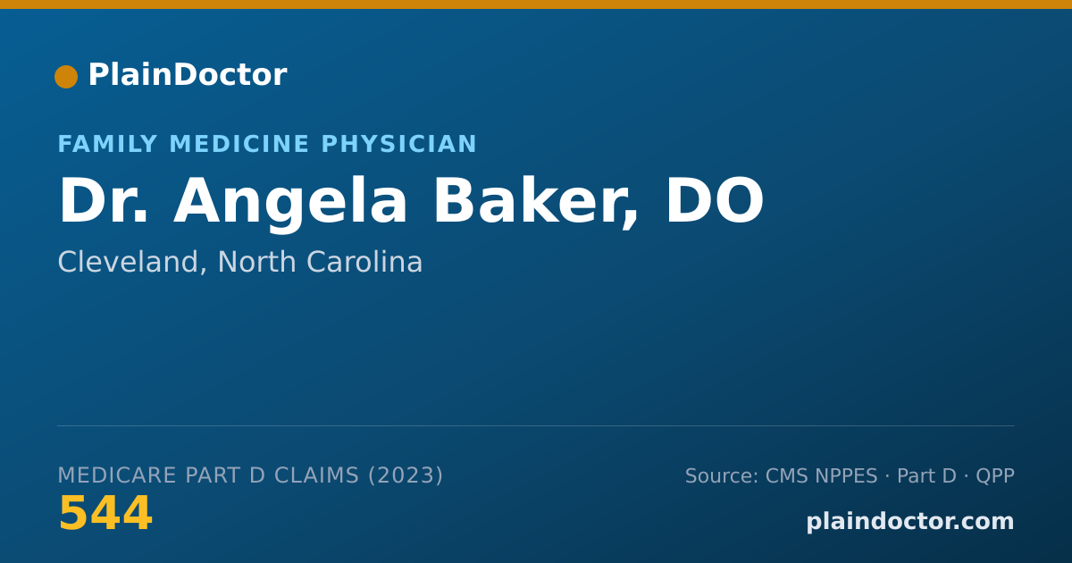 Shareable card for Angela Baker, DO - Family Medicine Physician, Cleveland, NC