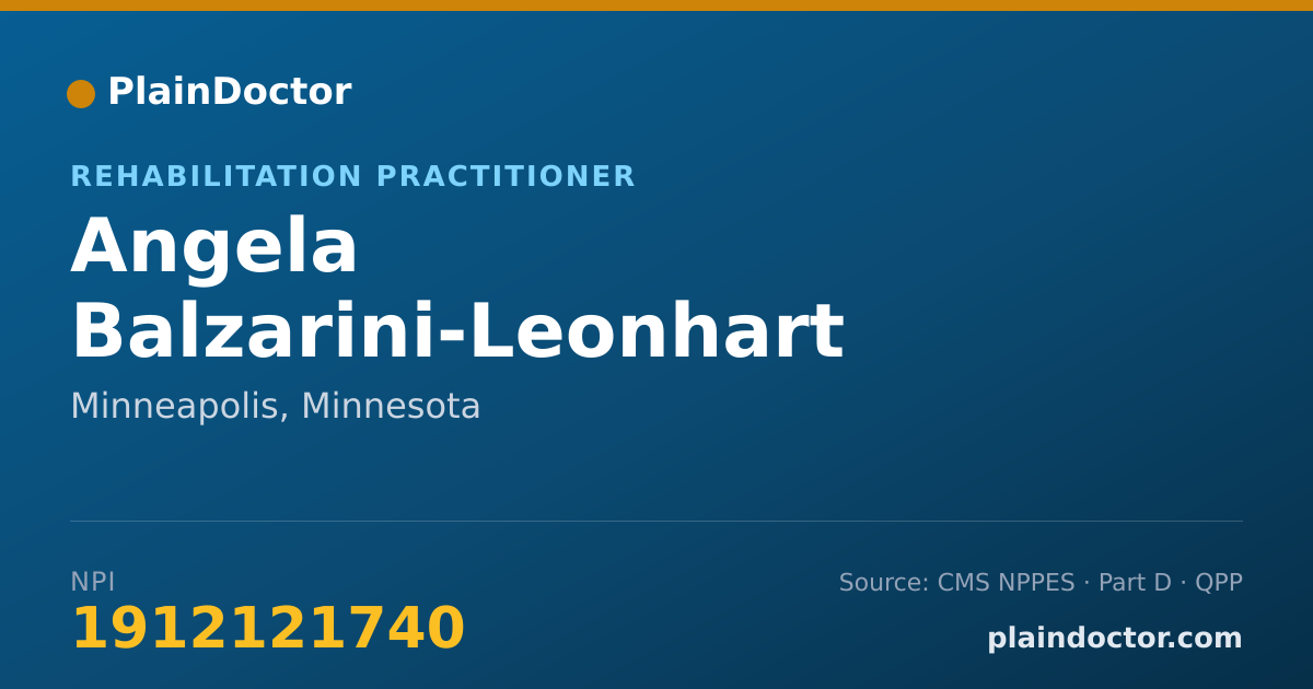 Shareable card for Angela Balzarini-Leonhart - Rehabilitation Practitioner, Minneapolis, MN