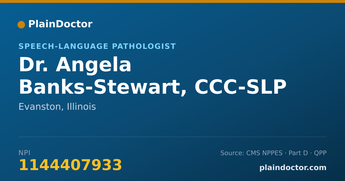 Shareable card for Angela Banks-Stewart, CCC-SLP - Speech-Language Pathologist, Evanston, IL