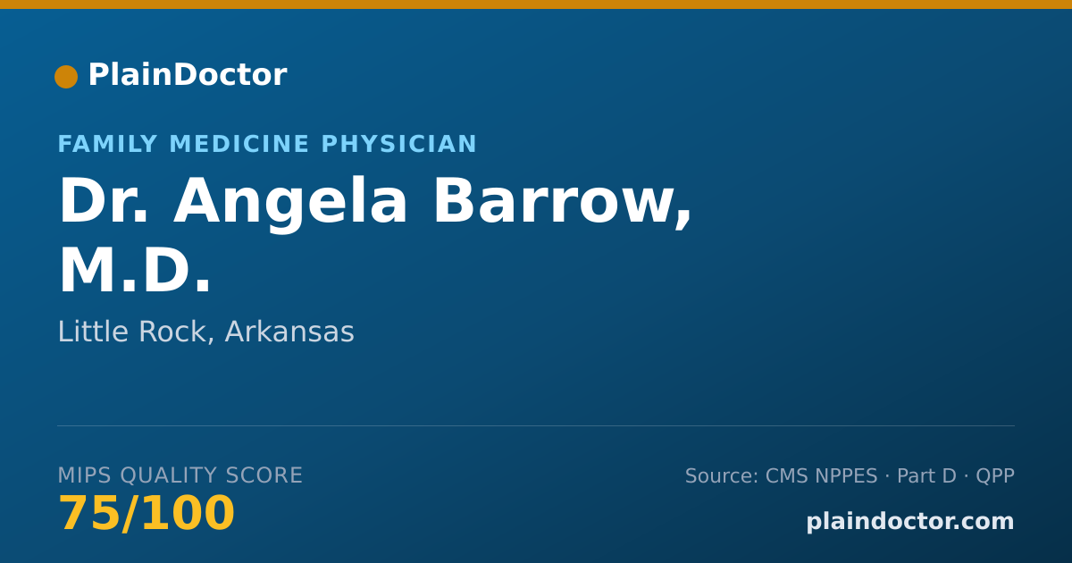 Shareable card for Angela Barrow, M.D. - Family Medicine Physician, Little Rock, AR