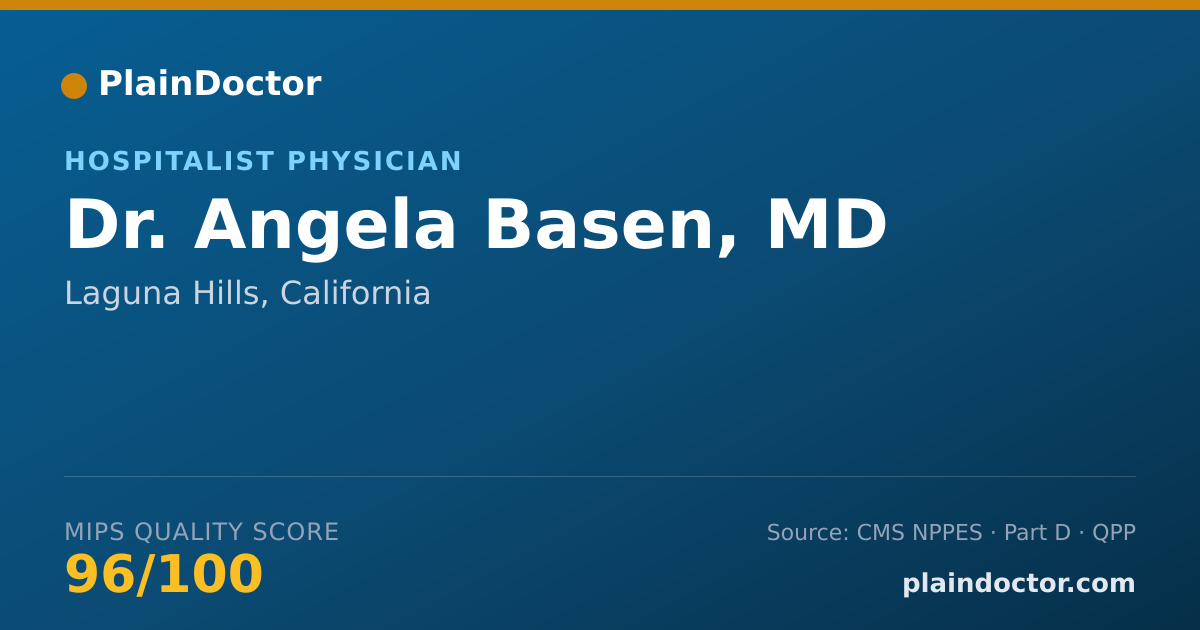 Shareable card for Angela Basen, MD - Hospitalist Physician, Laguna Hills, CA