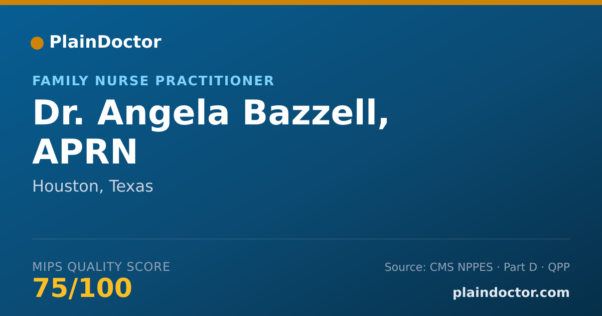Shareable card for Angela Bazzell, APRN - Family Nurse Practitioner, Houston, TX