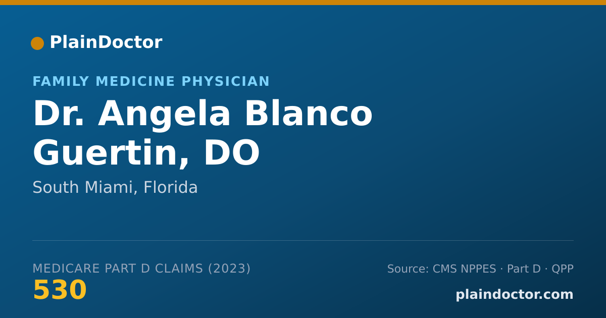 Shareable card for Angela Blanco Guertin, DO - Family Medicine Physician, South Miami, FL