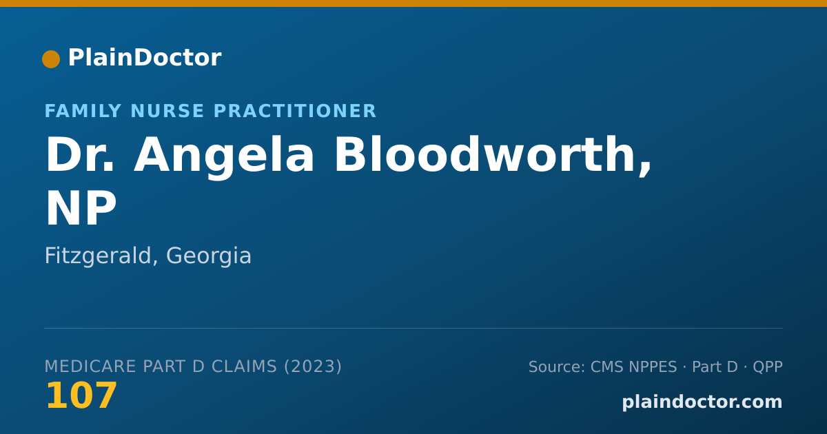 Shareable card for Angela Bloodworth, NP - Family Nurse Practitioner, Fitzgerald, GA