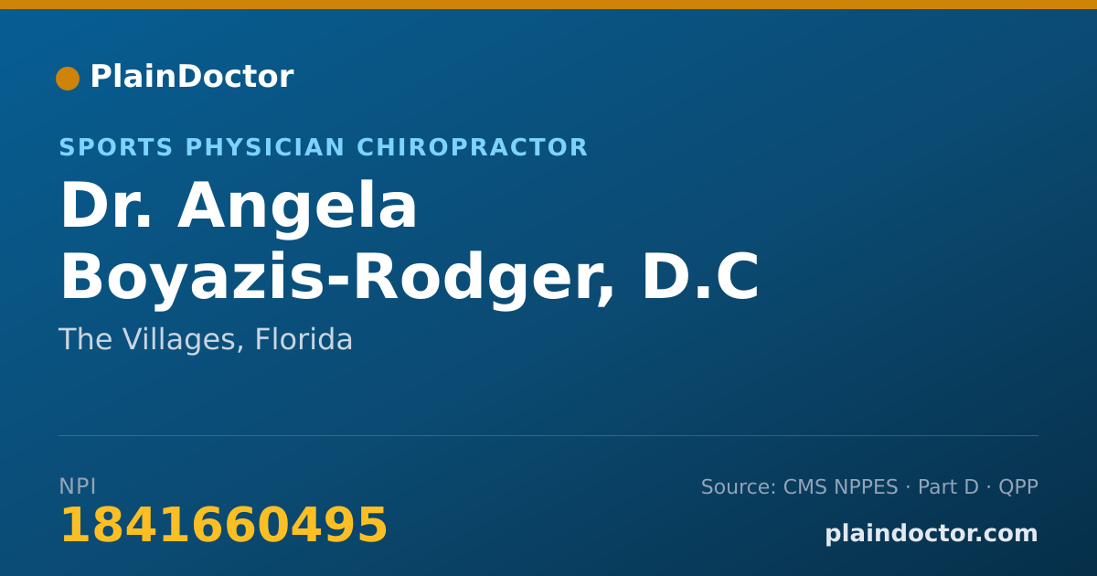Shareable card for Angela Boyazis-Rodger, D.C - Sports Physician Chiropractor, The Villages, FL