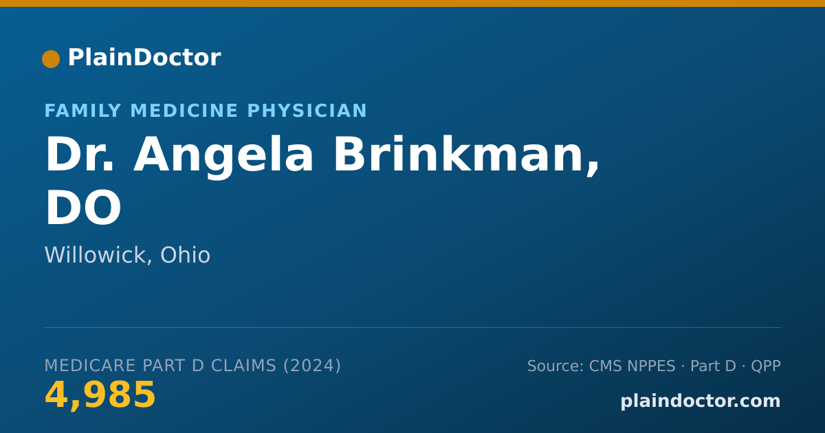 Shareable card for Angela Brinkman, DO - Family Medicine Physician, Willowick, OH