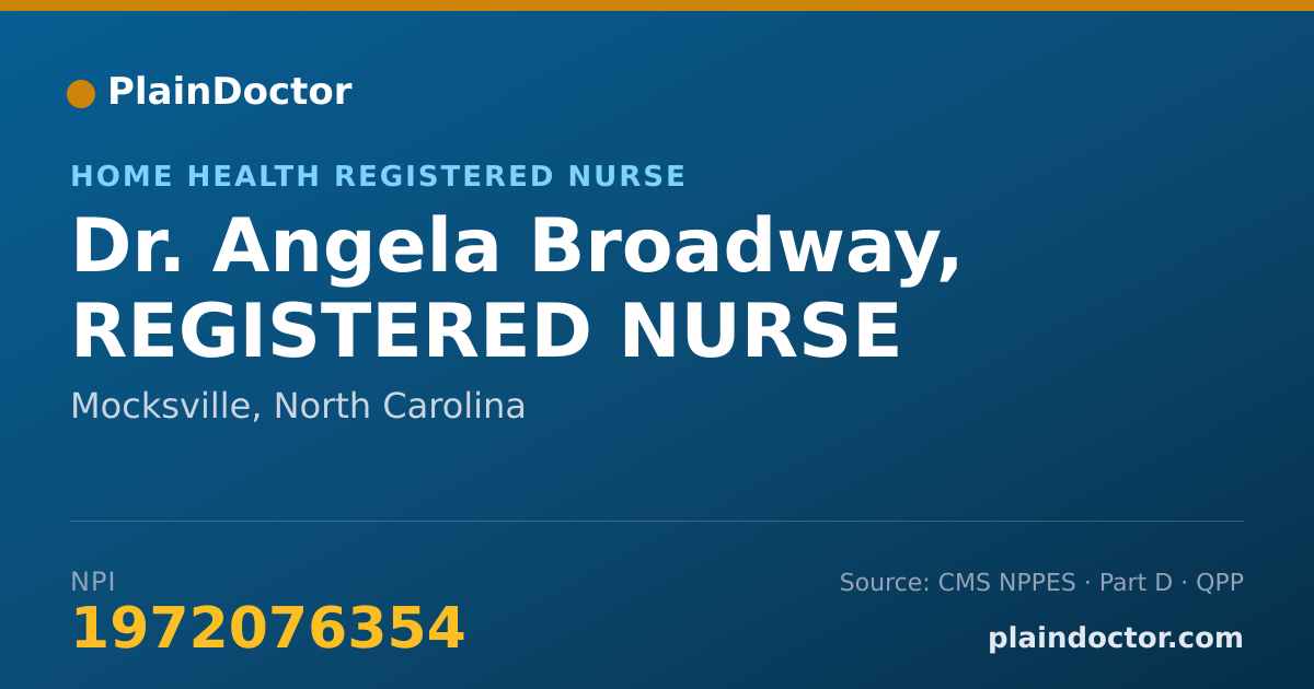 Shareable card for Angela Broadway, REGISTERED NURSE - Home Health Registered Nurse, Mocksville, NC