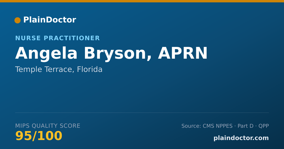 Shareable card for Angela Bryson, APRN - Nurse Practitioner, Temple Terrace, FL