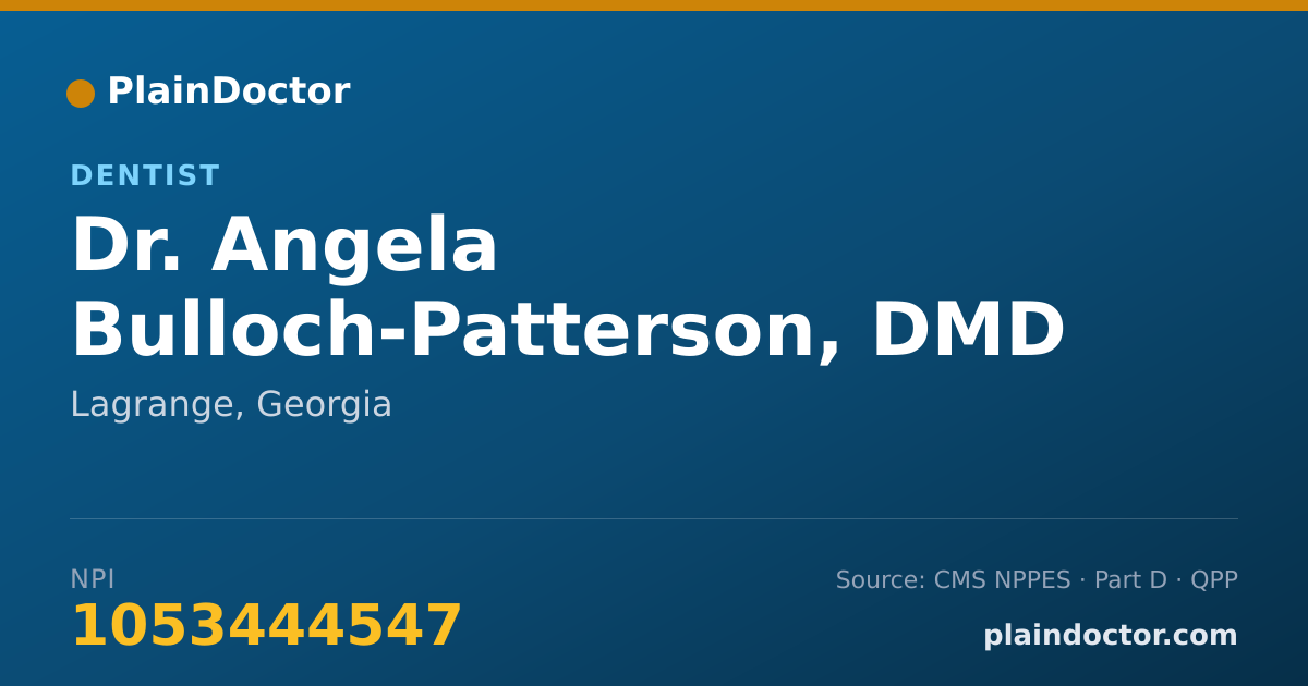 Shareable card for Angela Bulloch-Patterson, DMD - Dentist, Lagrange, GA